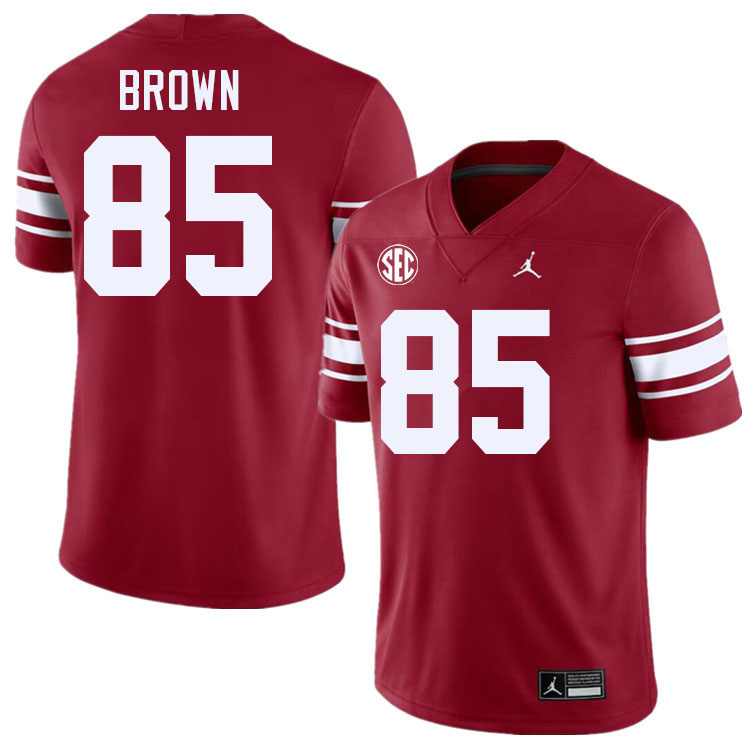 Men #85 Trey Brown Oklahoma Sooners 2024 SEC Conference College Football Jerseys-Throwback